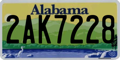 AL license plate 2AK7228