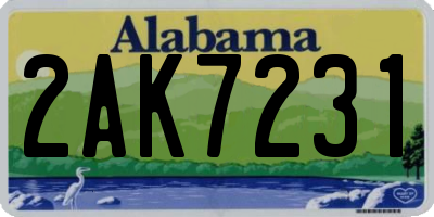 AL license plate 2AK7231