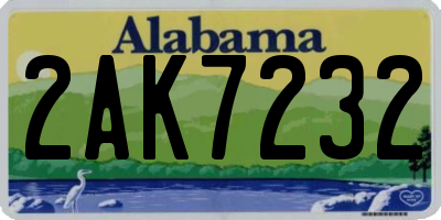 AL license plate 2AK7232