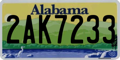 AL license plate 2AK7233