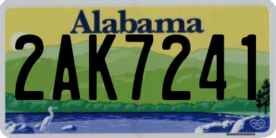 AL license plate 2AK7241