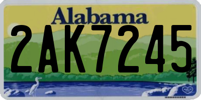 AL license plate 2AK7245
