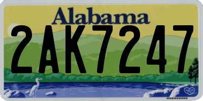 AL license plate 2AK7247