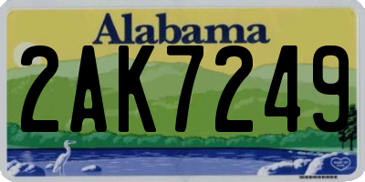 AL license plate 2AK7249
