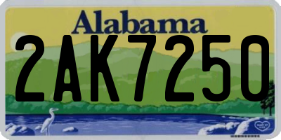 AL license plate 2AK7250