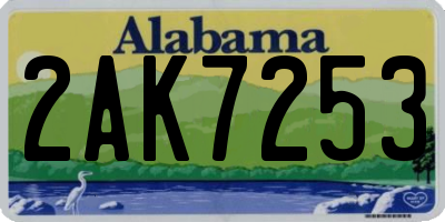 AL license plate 2AK7253