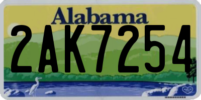 AL license plate 2AK7254