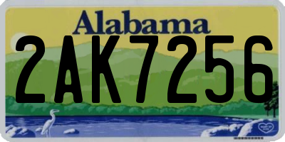 AL license plate 2AK7256