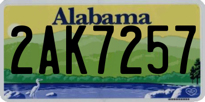 AL license plate 2AK7257
