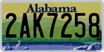 AL license plate 2AK7258
