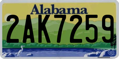 AL license plate 2AK7259