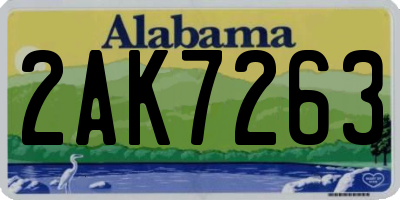 AL license plate 2AK7263