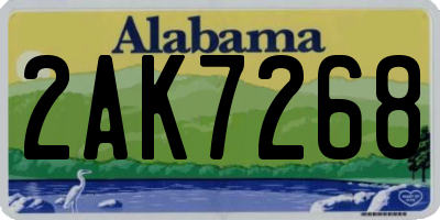 AL license plate 2AK7268
