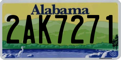 AL license plate 2AK7271