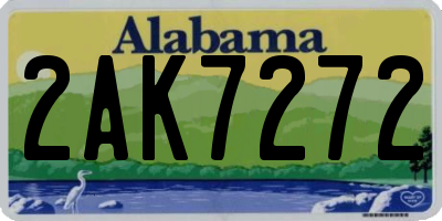 AL license plate 2AK7272