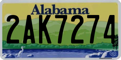 AL license plate 2AK7274