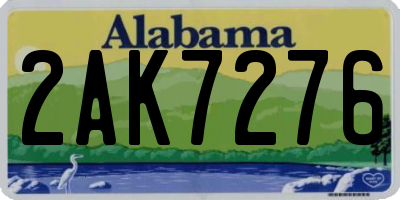 AL license plate 2AK7276
