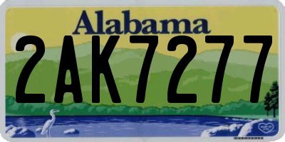 AL license plate 2AK7277