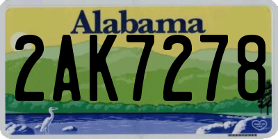 AL license plate 2AK7278