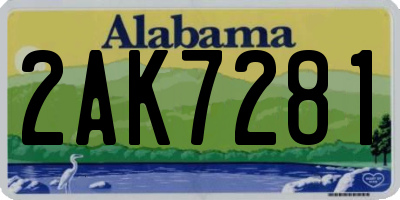 AL license plate 2AK7281