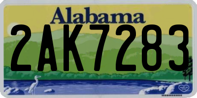 AL license plate 2AK7283