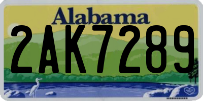 AL license plate 2AK7289