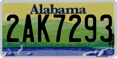 AL license plate 2AK7293