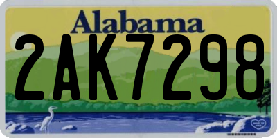 AL license plate 2AK7298