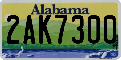 AL license plate 2AK7300