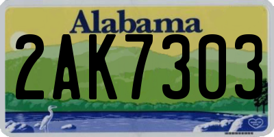 AL license plate 2AK7303