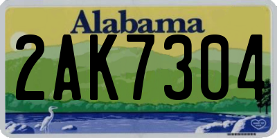AL license plate 2AK7304