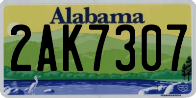 AL license plate 2AK7307