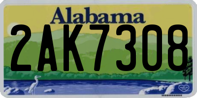 AL license plate 2AK7308