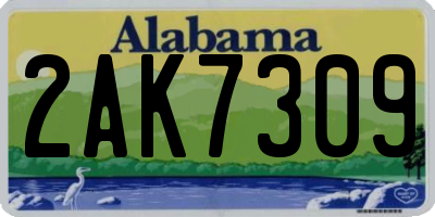AL license plate 2AK7309