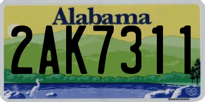 AL license plate 2AK7311