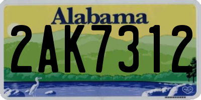 AL license plate 2AK7312