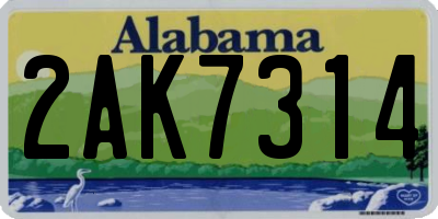 AL license plate 2AK7314