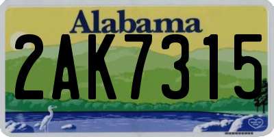 AL license plate 2AK7315