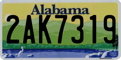 AL license plate 2AK7319