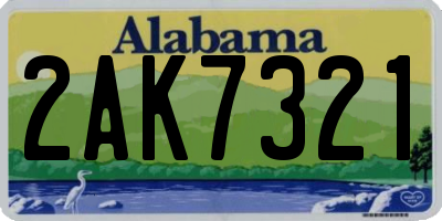 AL license plate 2AK7321