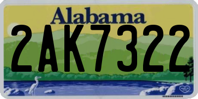 AL license plate 2AK7322