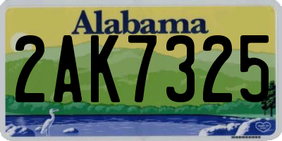 AL license plate 2AK7325