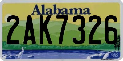 AL license plate 2AK7326