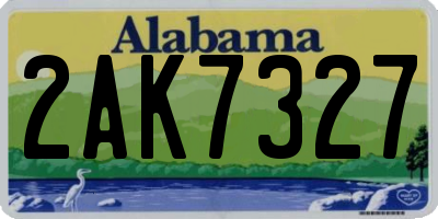 AL license plate 2AK7327