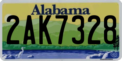 AL license plate 2AK7328
