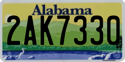 AL license plate 2AK7330