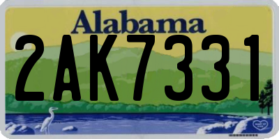 AL license plate 2AK7331