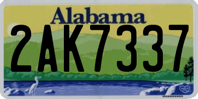 AL license plate 2AK7337