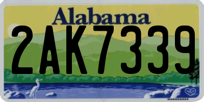 AL license plate 2AK7339