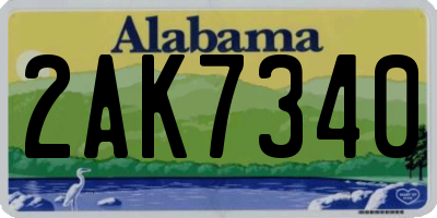 AL license plate 2AK7340